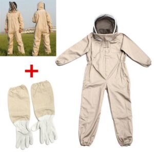 Professional Ventilated Full Body Beekeeping Suit with Protective Gloves